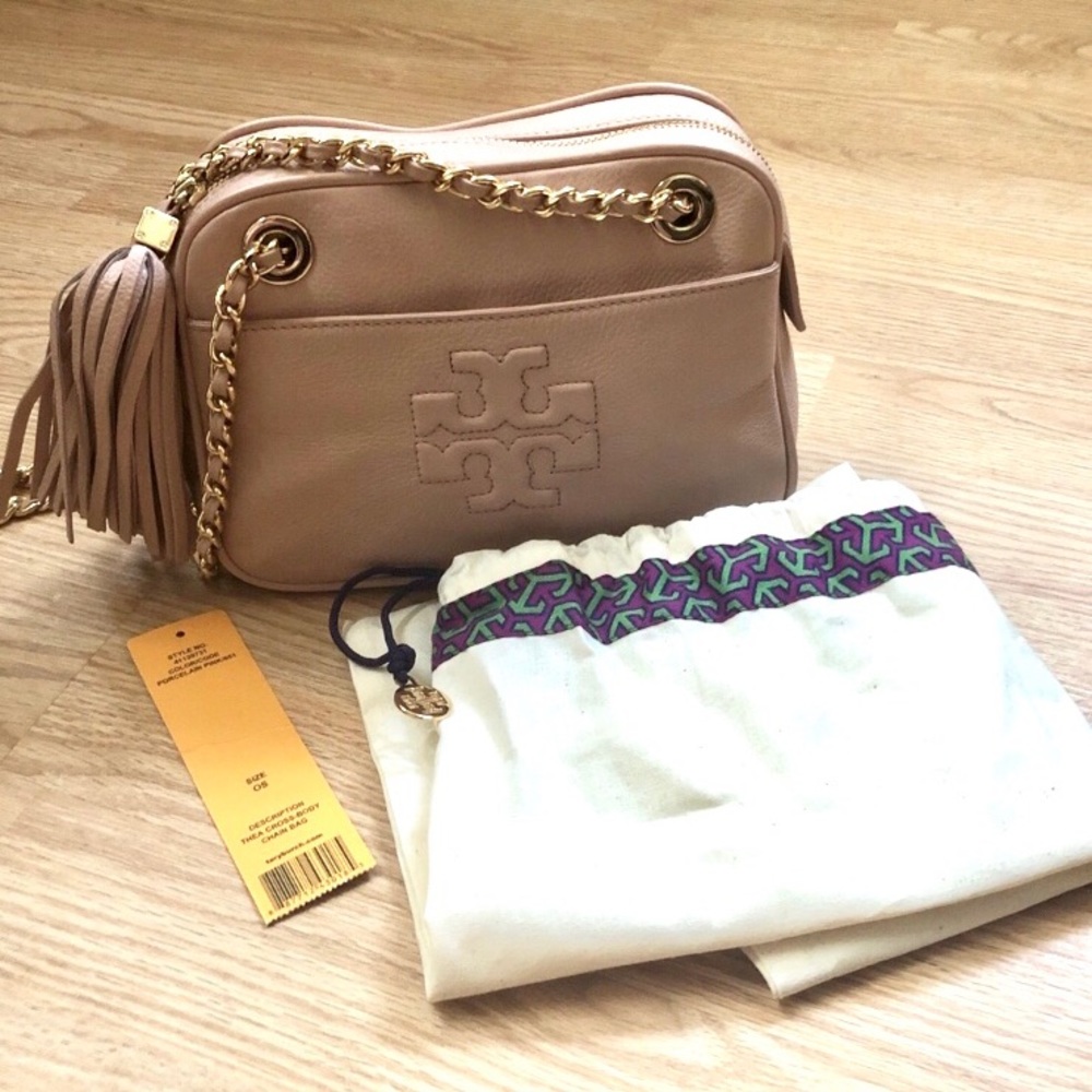 Tory Burch Thea crossbody chain bag- blush